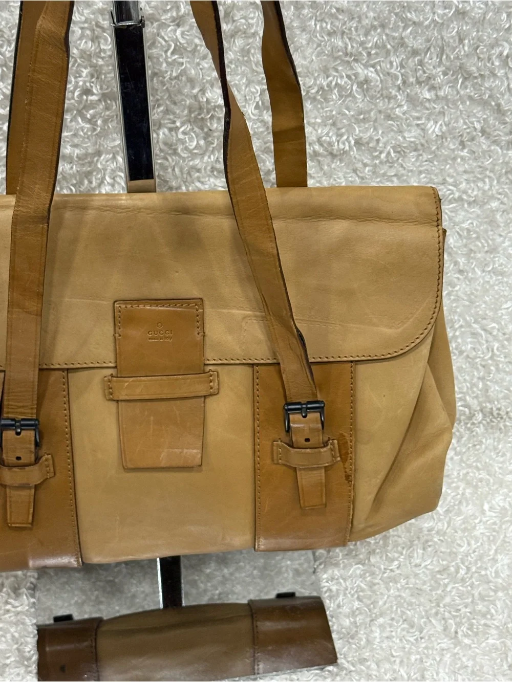Gucci Leather Messenger double handle Bag